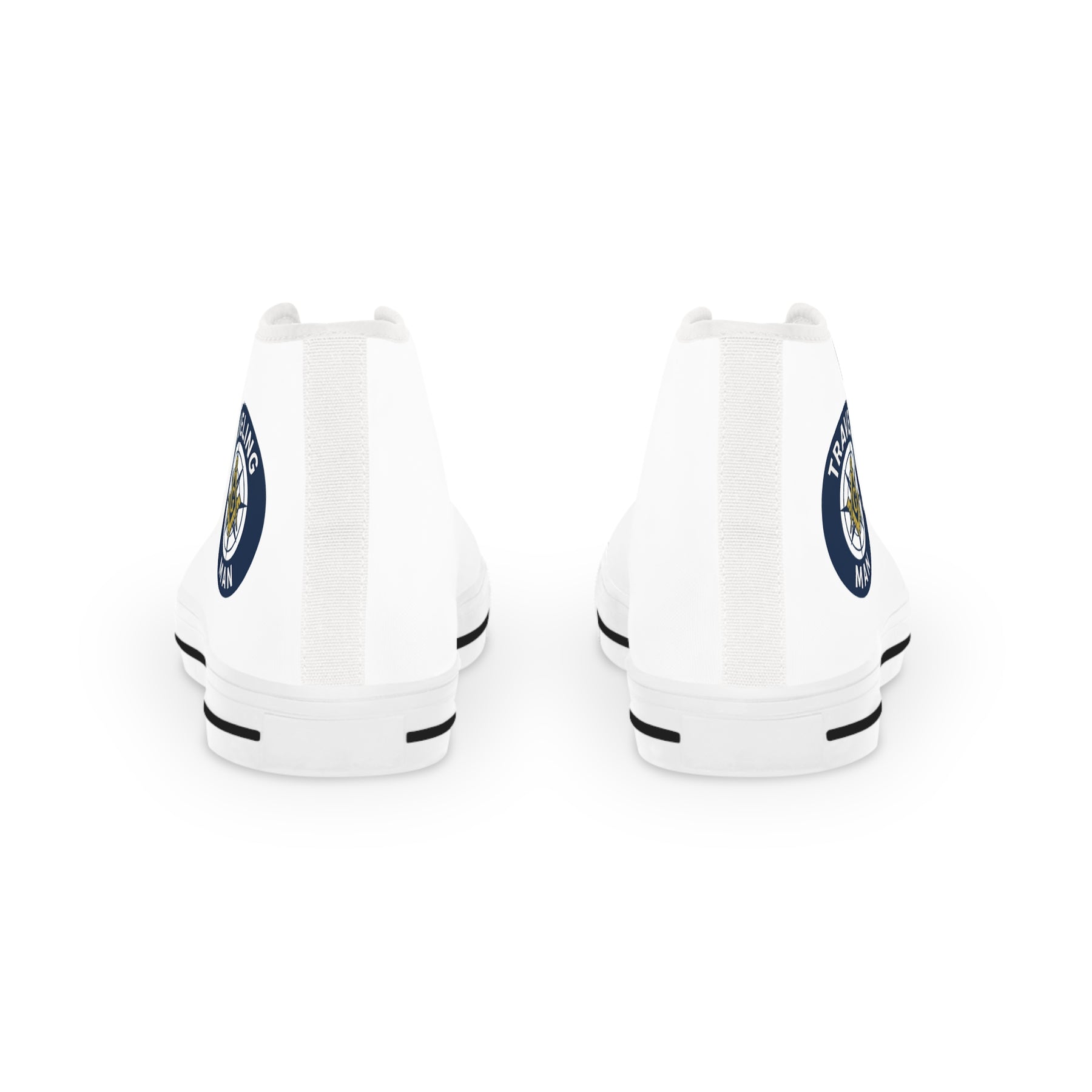 Master Mason Blue Lodge Sneaker - High Top Black & White Sole Traveling Mason - Bricks Masons