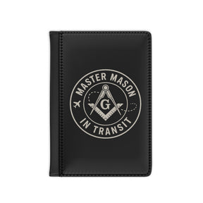 Master Mason Blue Lodge Passport Cover - Black PU Leather Mason in Transit - Bricks Masons