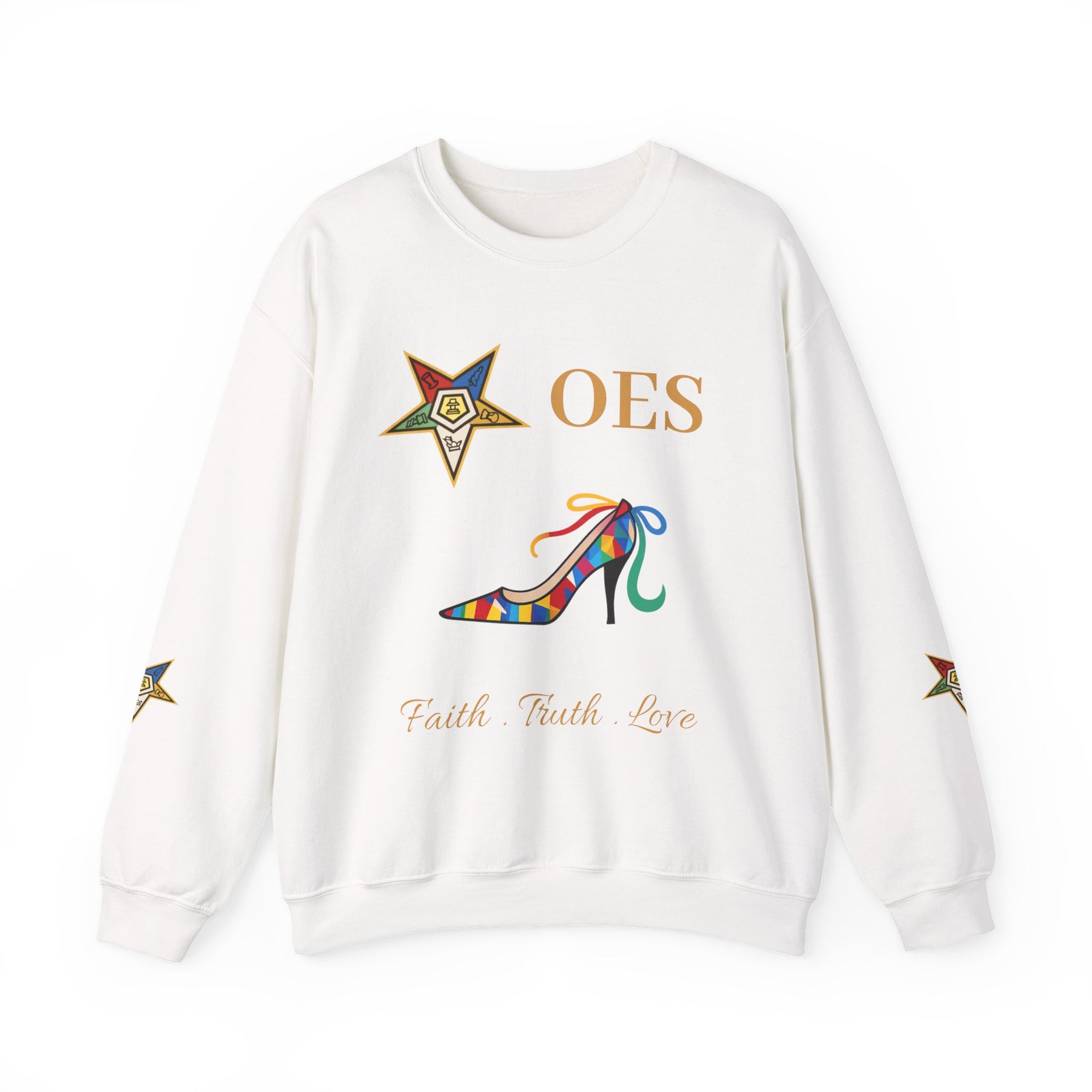OES Sweatshirt - Faith Truth & Love with The Colorful Eastern Star - Bricks Masons