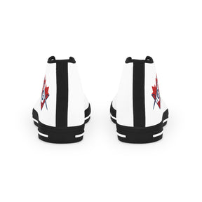 Master Mason Blue Lodge Canada Jurisdiction Sneaker - High Top Black & White Sole Canada Maple Leaf - Bricks Masons