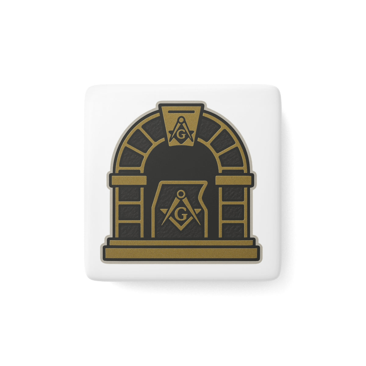 Master Mason Blue Lodge Magnet - Porcelain With Magnet - Bricks Masons