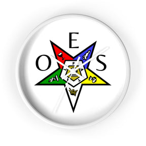 OES Clock - Colorful Star Emblem - Bricks Masons