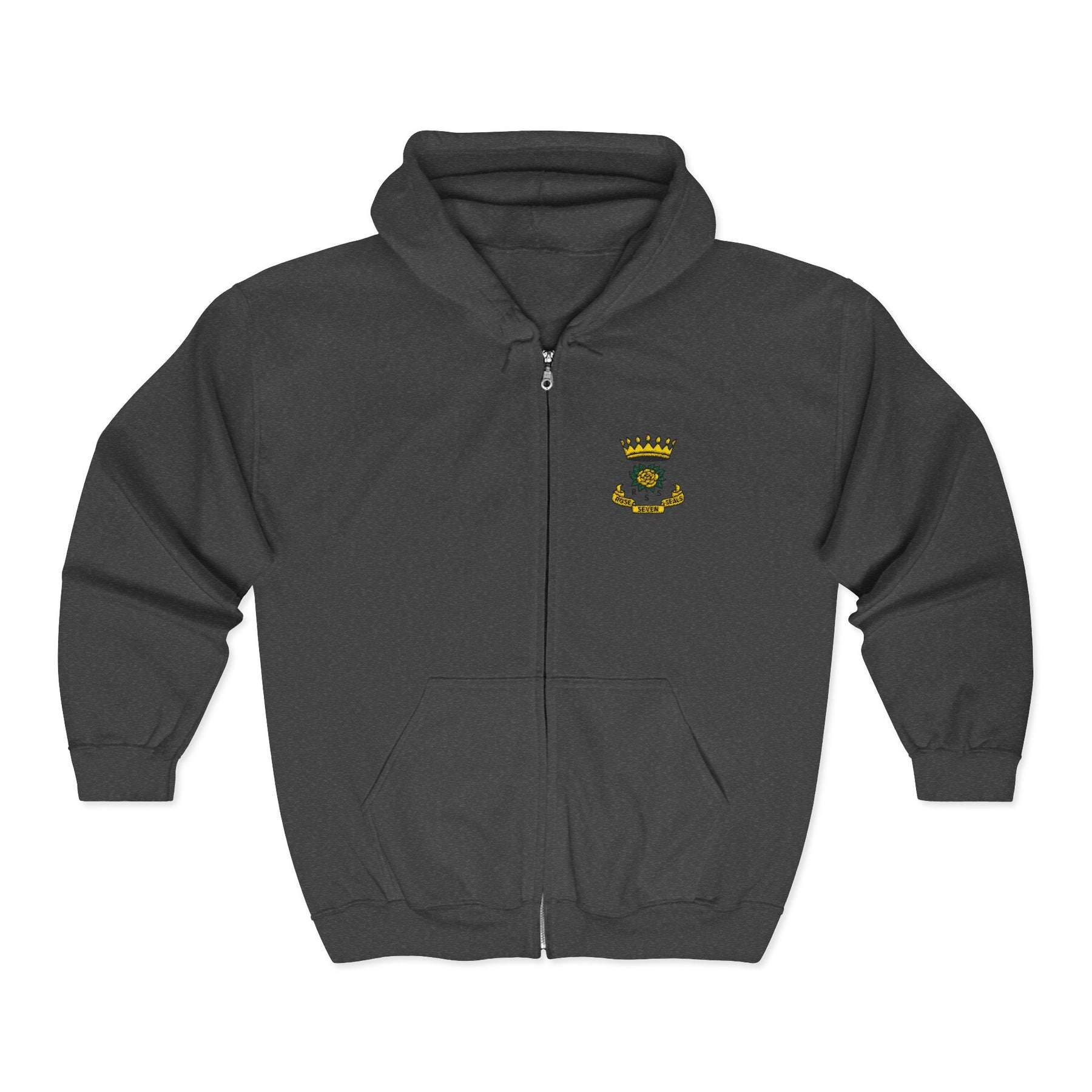 Rose of Seven Seals Hoodie - Zip Up Jacket Chest and Back Embroidery - Bricks Masons