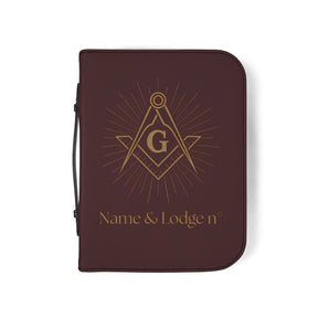 Master Mason Blue Lodge Bible Cover - Customizable Square & Compass G Various Sizes