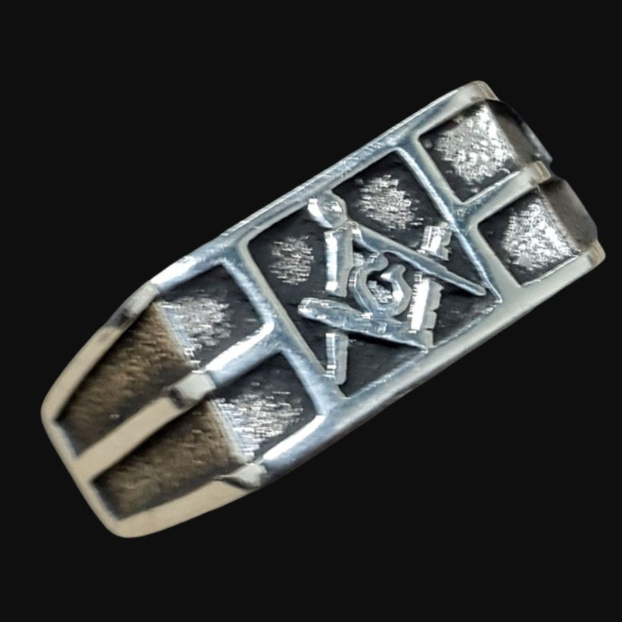 Masonic Fellow Craft Degree Ring Silver 1.6 x 0.8 10 Gr Art 67 - Bricks Masons