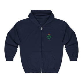 Allied Masonic Degrees Hoodie - Zip Up Jacket with AMD Emblem Embroidery - Bricks Masons