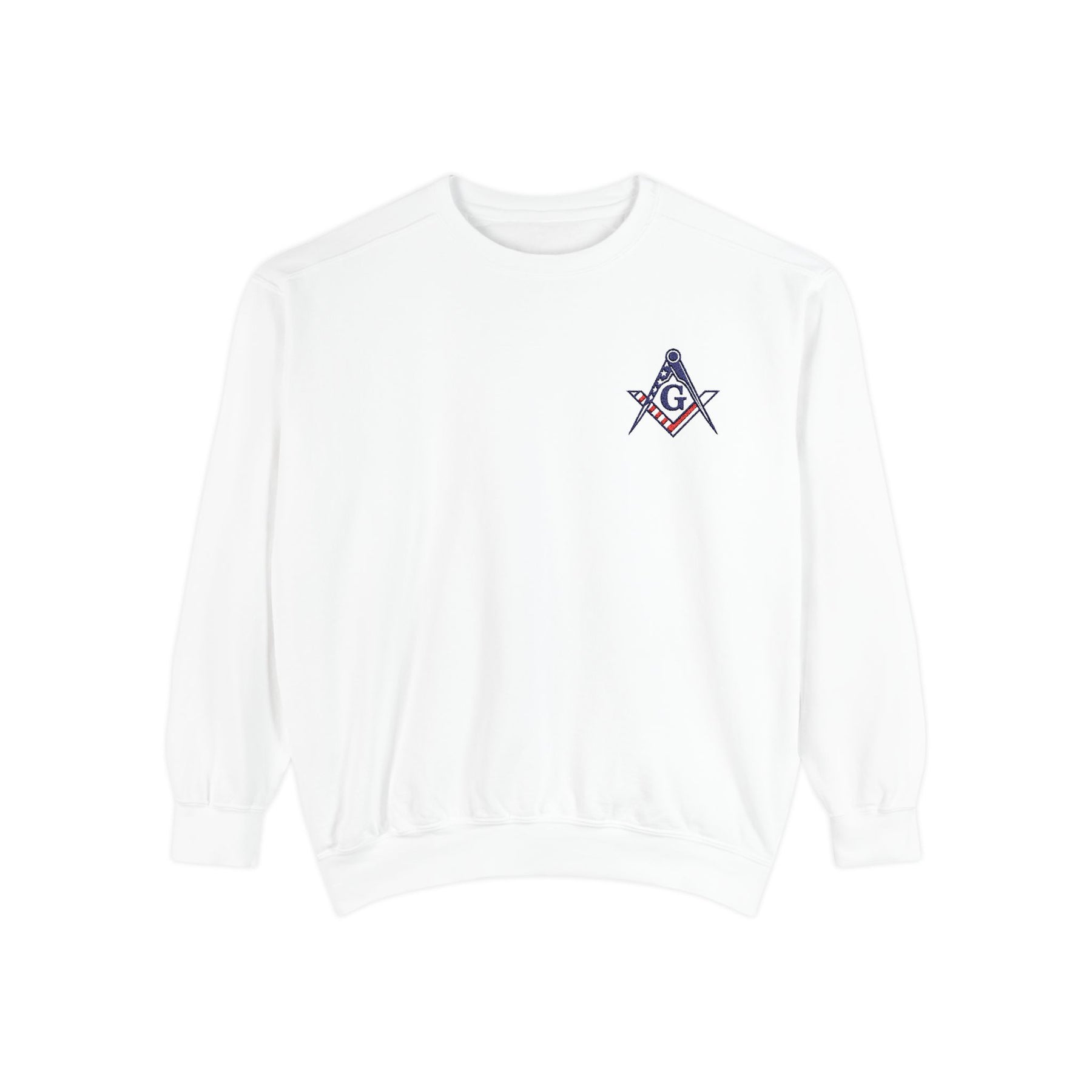 Master Mason Blue Lodge Sweatshirt - Square & Compass with G US Flag - Bricks Masons