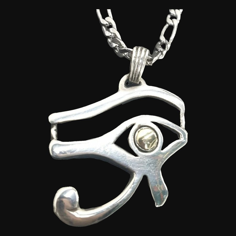 Egyptian Eye of Horus Pendant Silver and Gold 4 x 3.5 cm 7.6 g Art 698 - Bricks Masons