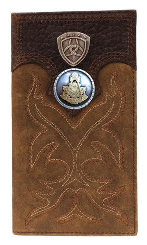 Past Master Blue Lodge Wallet - Square & Compass Tan and Brown