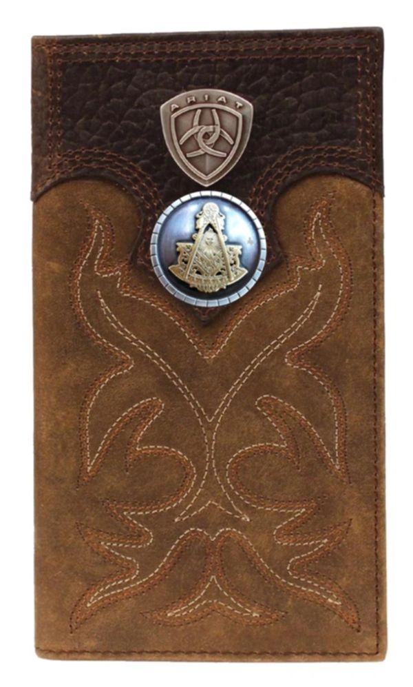 Past Master Blue Lodge Wallet - Square & Compass Tan and Brown