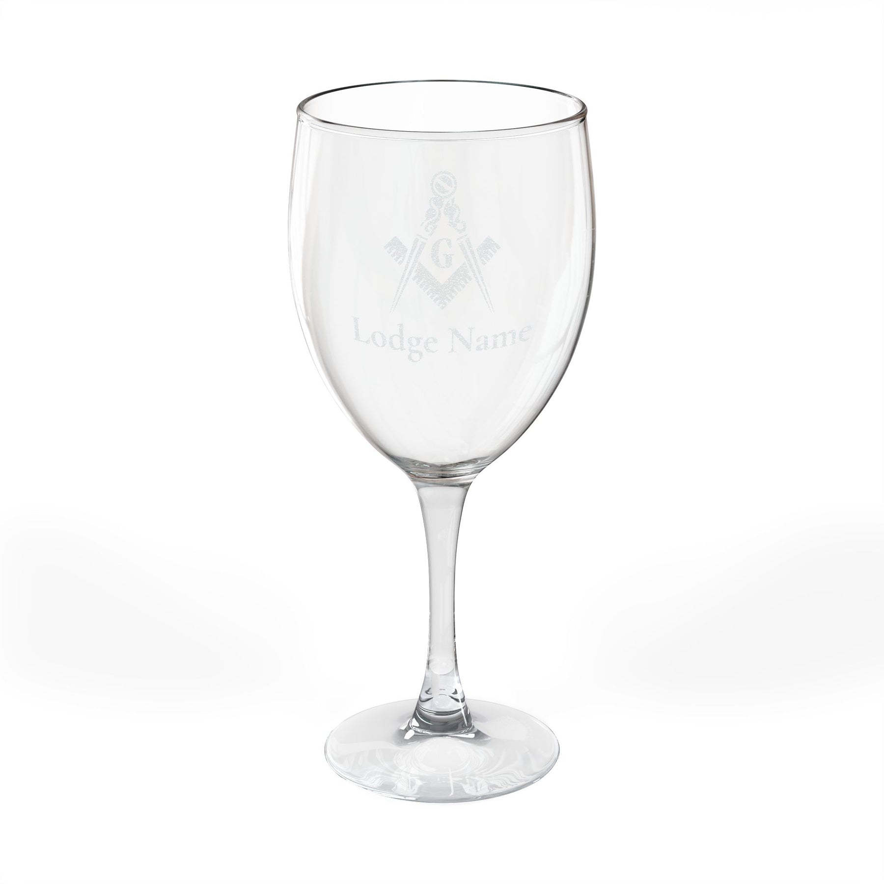 Master Mason Blue Lodge Wine Glass - Square & Compass G with Customization