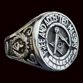 Masonic Master Degree Ring in Silver Freemasonry Art 72 - Bricks Masons