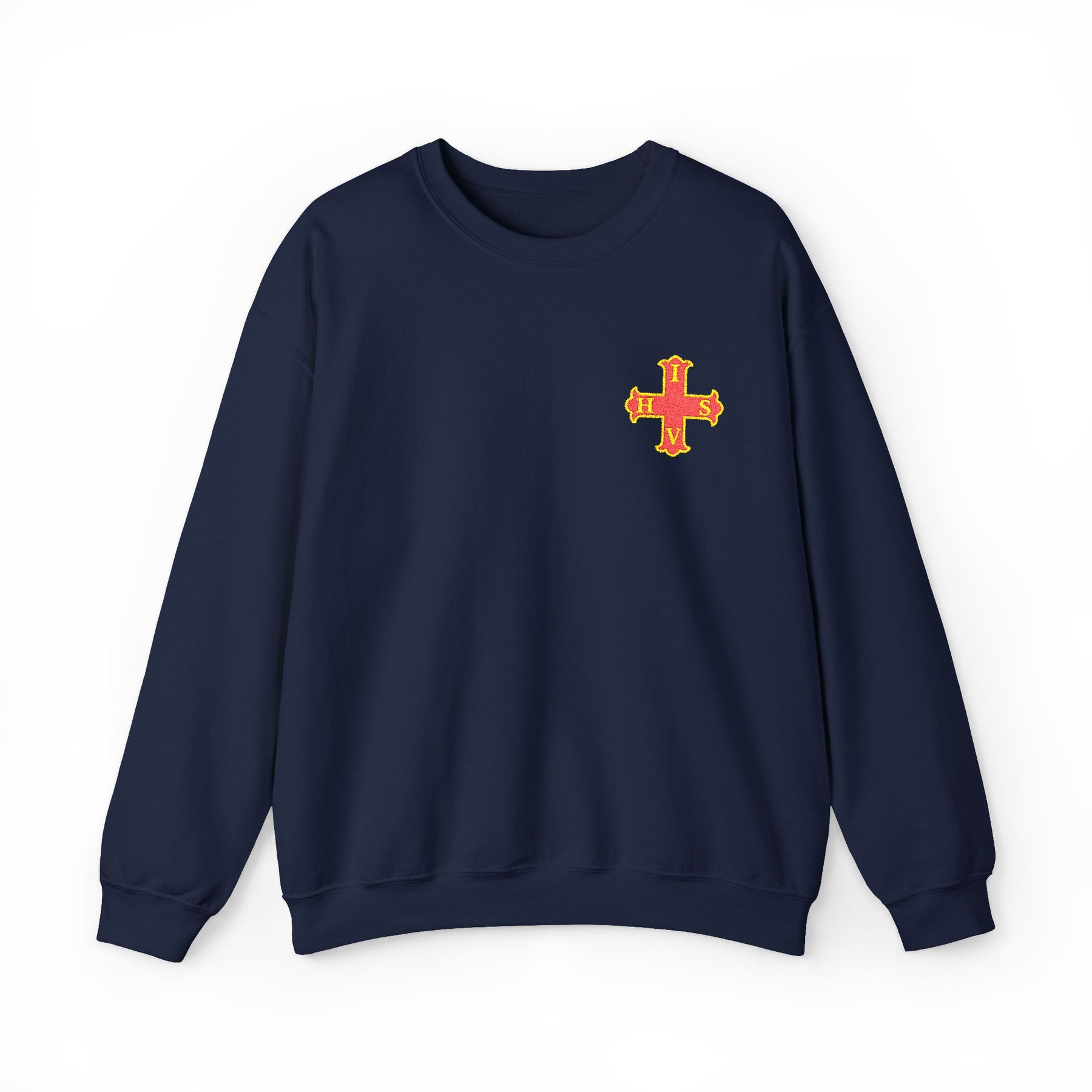Red Cross of Constantine Sweatshirt - Left Chest Cross Embroidery - Bricks Masons