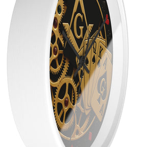 Master Mason Blue Lodge Clock - S&C G with Deck of Cards & Gear - Bricks Masons