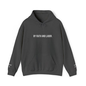 Master Mason Blue Lodge Hoodie - By Faith And Labor with Square & Compass G Embroidery - Bricks Masons