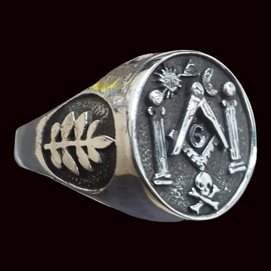 Masonic Ring Columns in Silver Freemasonry 1.6 cm 8 gr Art 75 - Bricks Masons