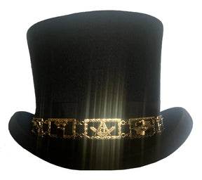 Master Mason Blue Lodge Hatband - Gold Jeweled