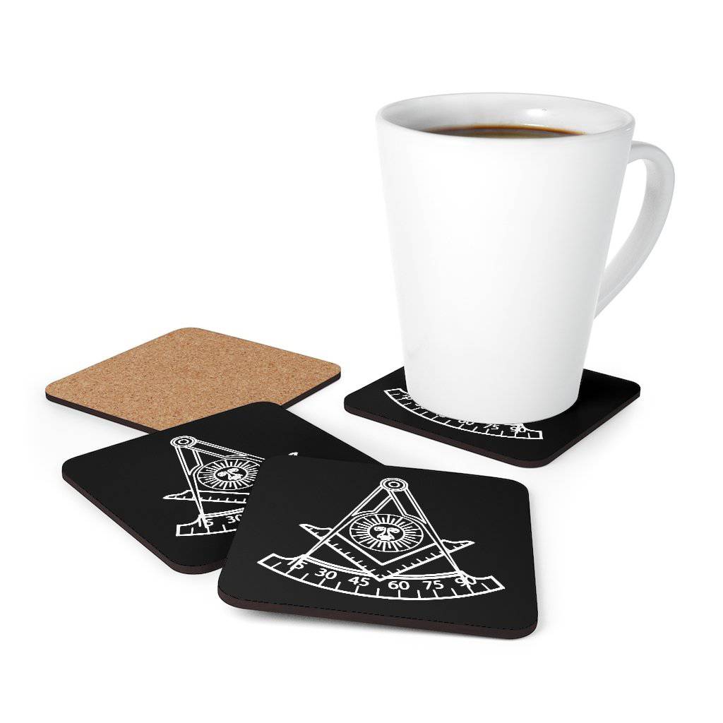 Past Master Blue Lodge California Regulation Coaster - Black & White