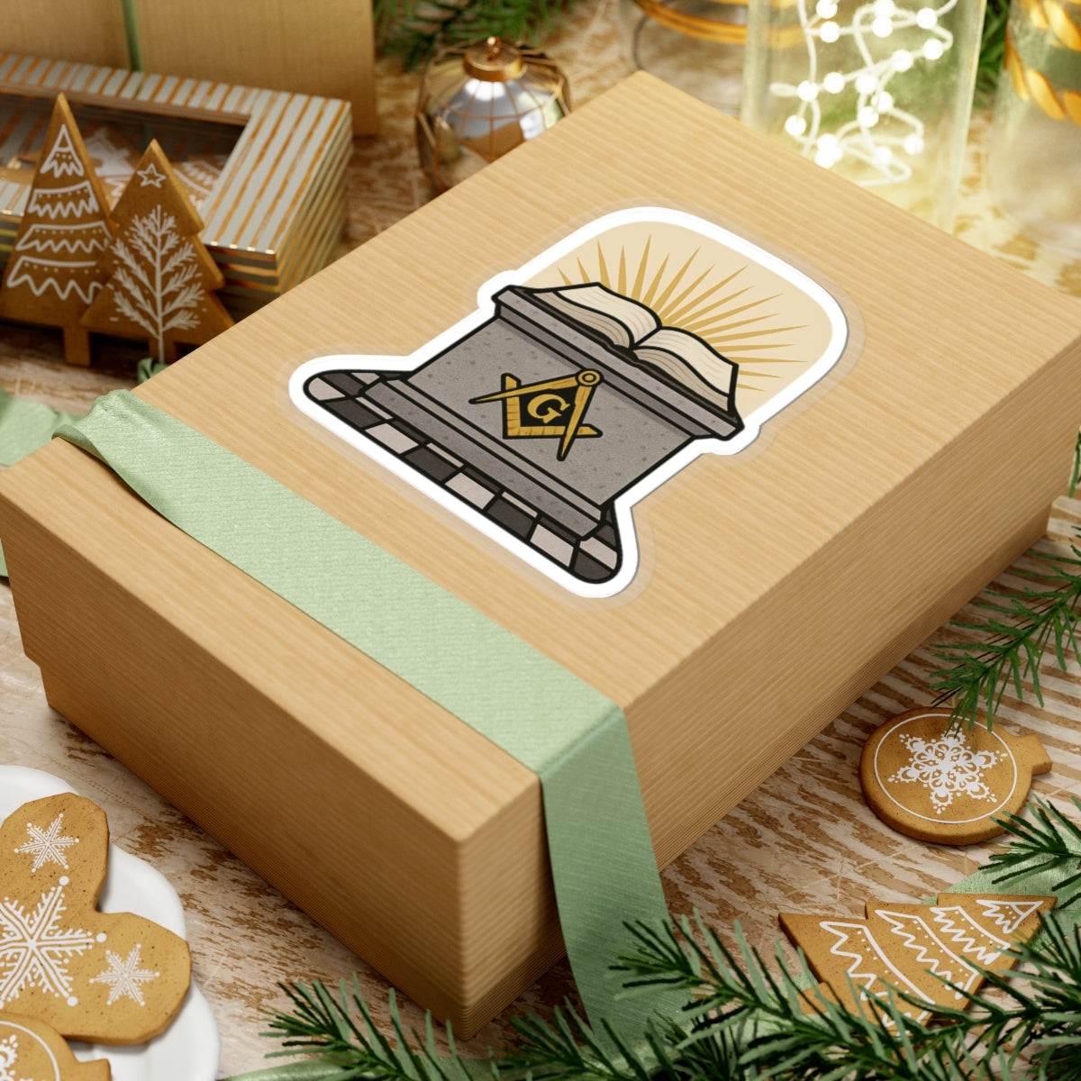 Master Mason Blue Lodge Sticker Decal - Kiss-Cut Masonic Altar - Bricks Masons