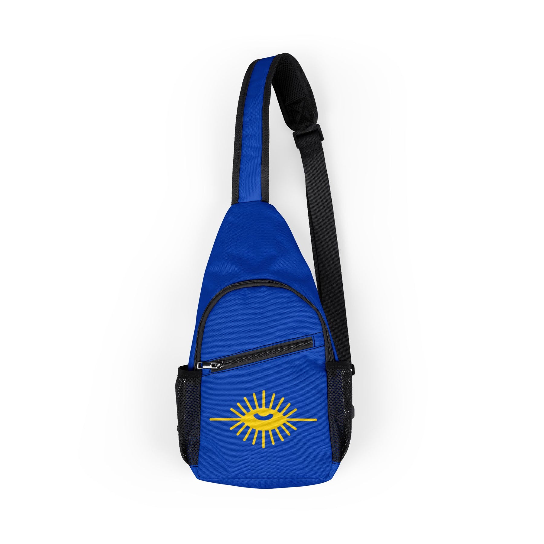 Knights of the All Seeing Eye Crossbody Bag - Blue Nylon With Pockets - Bricks Masons