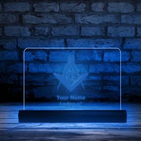 Master Mason Blue Lodge LED Sign - 3D Glowing light