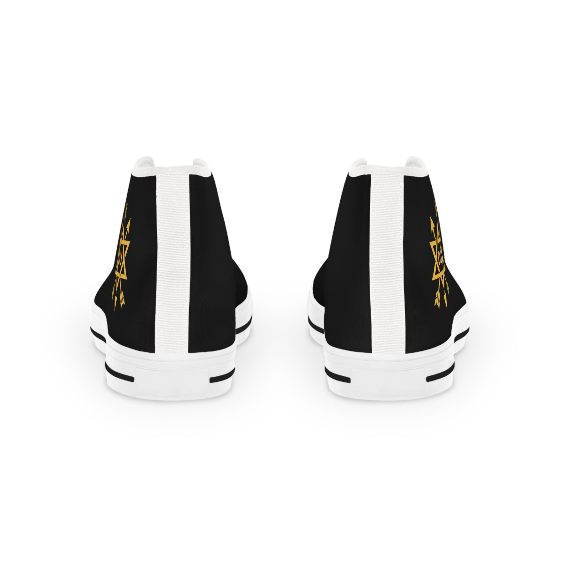 Order of the Secret Monitor Sneaker - High Top Black & White Golden Emblem - Bricks Masons
