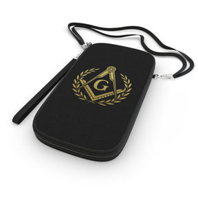 Master Mason Blue Lodge Passport Wallet - Square & Compass G with Wreath - Bricks Masons