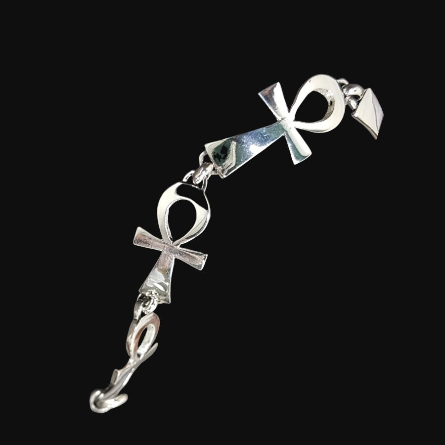 Ankh Cross of Life Bracelet in Silver 3 x 1 cm 16 g Art 831 - Bricks Masons