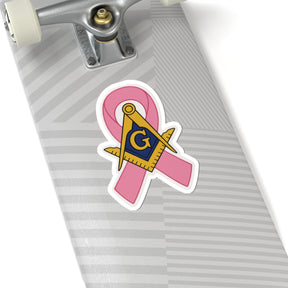 Master Mason Blue Lodge Sticker Decal - Kiss-Cut Breast Cancer Awareness - Bricks Masons