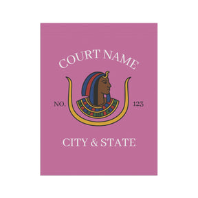 DOI Yard Flag - Pink Poly Poplin With Personalization - Bricks Masons