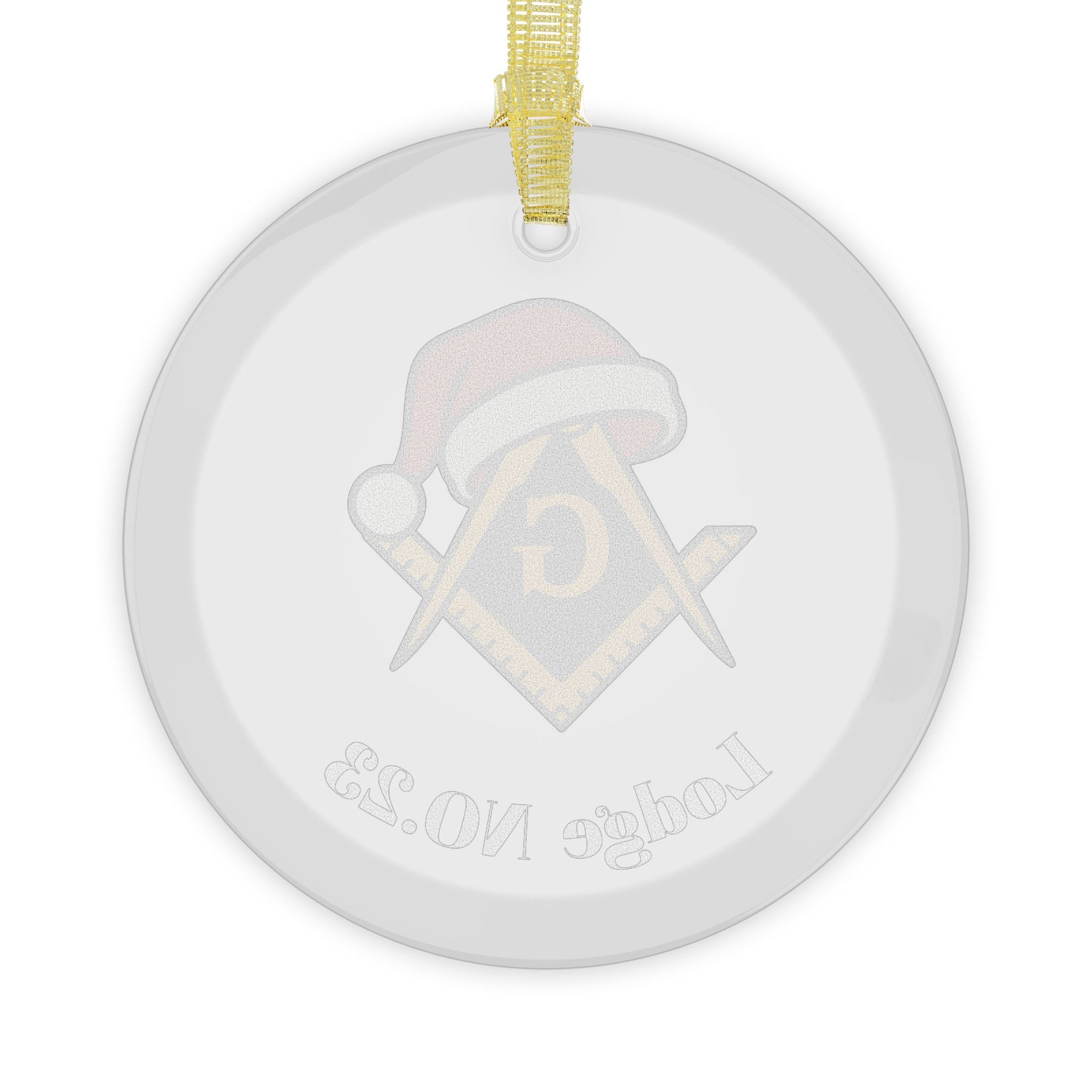Master Mason Blue Lodge Christmas Ornament - Glass S & G With Customization - Bricks Masons
