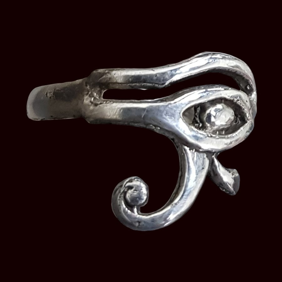 Egyptian Eye of Horus Ring Silver 2 x 1 cm 3 g Art 871 - Bricks Masons