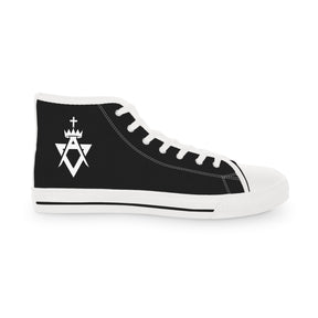 Allied Masonic Degrees Sneaker - High Top Black & White AMD White Emblem - Bricks Masons