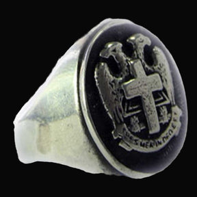 Masonic Ring Double-Headed Eagles Silver 1.8 cm 14 g Art 889 - Bricks Masons
