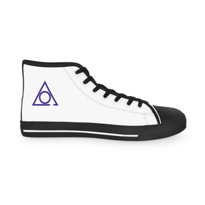 LOCOP Sneaker - High Top Black & White Purple Emblem - Bricks Masons