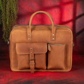 Order Of Malta Briefcase - Brown Leather - Bricks Masons