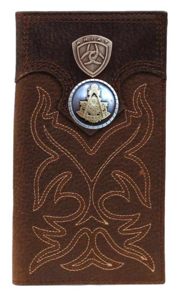 Past Master Blue Lodge Wallet - Square & Compass Tan and Brown