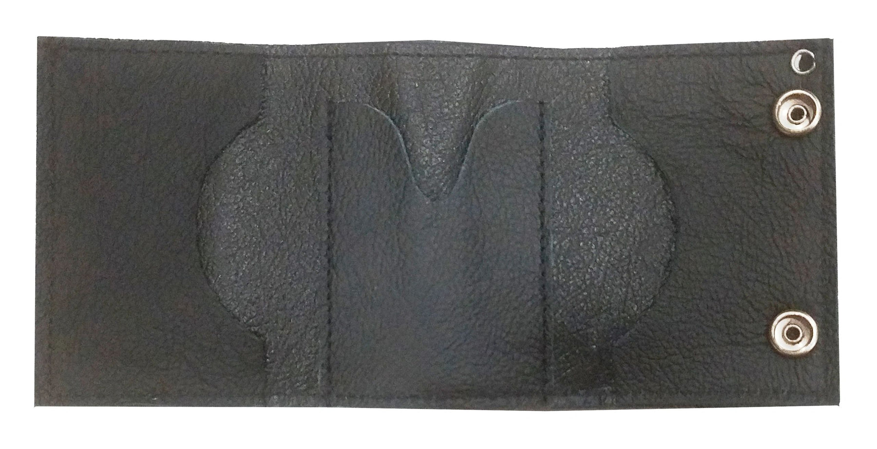 Widows Sons Wallet - Genuine Leather Biker's Black Leather Tri-fold Wallet - Made In USA