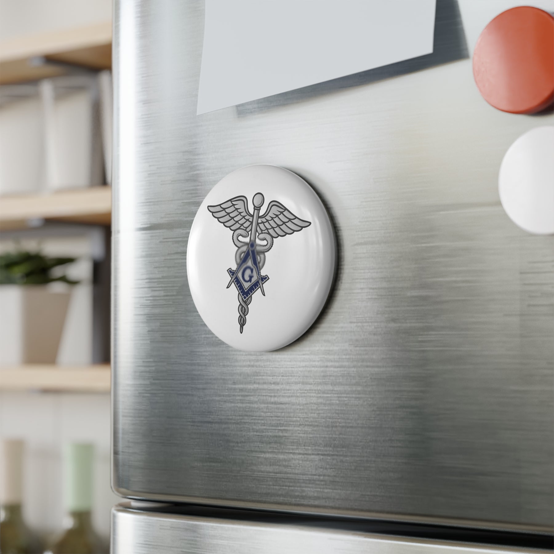 Master Mason Blue Lodge Magnet - Decorative Refrigerator - Bricks Masons