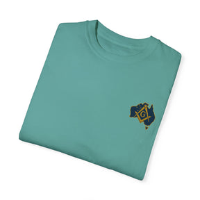 Master Mason Blue Lodge Australia Jurisdiction T-Shirt - Mason Garment-Dyed Tee - Bricks Masons