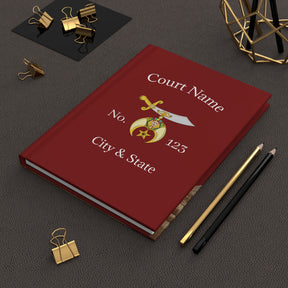 Shriners Journal - Maroon with Scimitar & Crescent Emblem with Customization - Bricks Masons