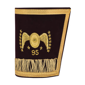 95th Degree Memphis Misraim Cuff - Maroon Velvet Golden Braid Hand Embroidered