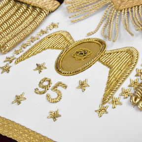 95th Degree Memphis Misraim Regalia Set - Burgundy & Gold Hand Embroidery
