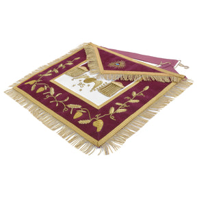 95th Degree Memphis Misraim Regalia Set - Burgundy & Gold Hand Embroidery