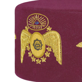 95th Degree Memphis Misraim Regalia Set - Burgundy & Gold Hand Embroidery