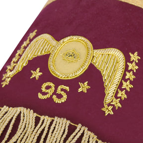 95th Degree Memphis Misraim Regalia Set - Burgundy & Gold Hand Embroidery