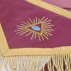 95th Degree Memphis Misraim Regalia Set - Burgundy & Gold Hand Embroidery