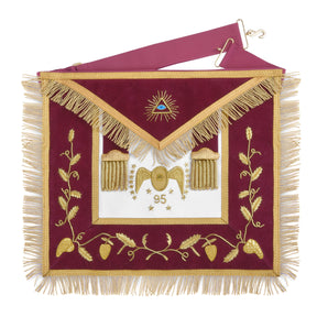 95th Degree Memphis Misraim Regalia Set - Burgundy & Gold Hand Embroidery