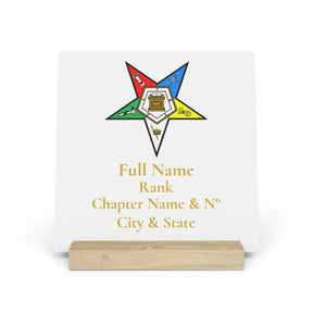OES Plaque - Colorful Eastern Star with Personalization - Bricks Masons