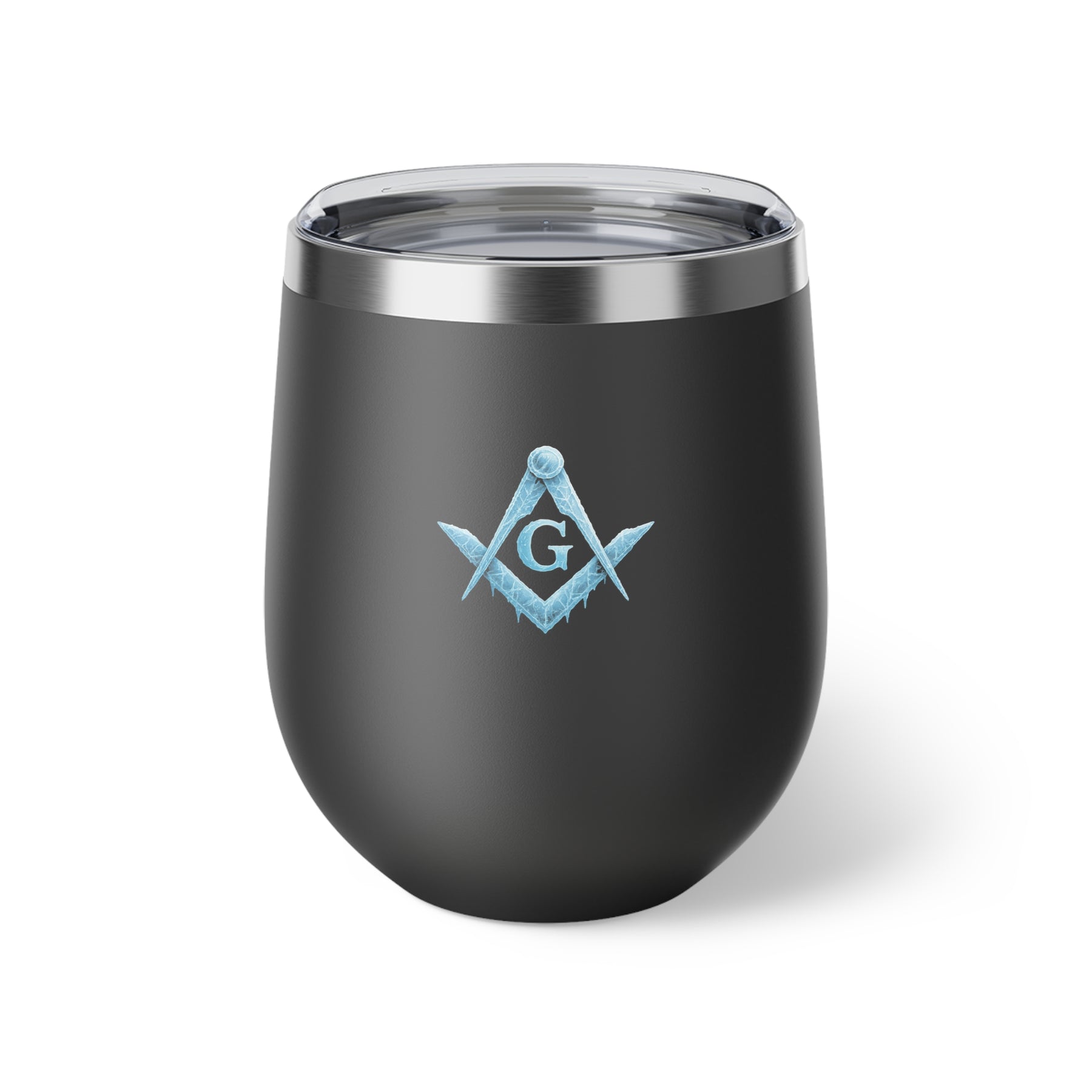 Master Mason Blue Lodge Vacuum Cup - Frosty Square & Compass G Design - Bricks Masons